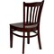 Emma and Oliver 2 Pack Vertical Slat Back Wooden Restaurant Chair